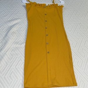 Flattering Mustard Mid-dress